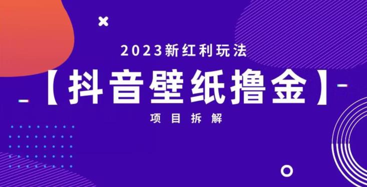 图片[1]-【2023.07.29】抖音壁纸小程序创作者撸金项目，2023新红利玩法【项目拆解】百度网盘免费下载-芽米宝库
