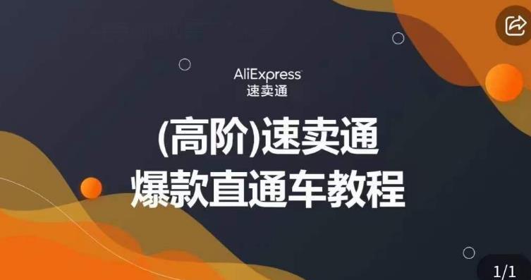 图片[1]-【2023.07.28】高阶速卖通直通车视频教程，教你正确解锁直通车，拒绝无效烧钱百度网盘免费下载-芽米宝库