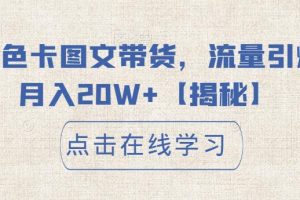 【2023.07.27】小红书色卡图文带货，流量引爆单人月入20W+百度网盘免费下载-芽米宝库
