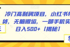 【2023.07.26】冷门高利润项目，小红书带货，无脑搬运，一部手机实现日入500+百度网盘免费下载-芽米宝库