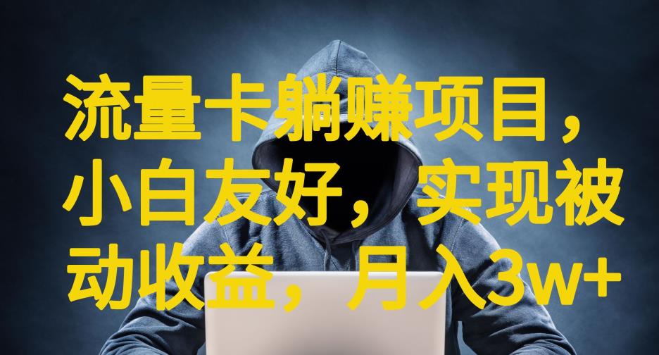图片[1]-【2023.07.26】流量卡躺赚项目，小白友好，开设后台，实现被动收益，只要出卡，就能一直赚钱，利润高昂百度网盘免费下载-芽米宝库