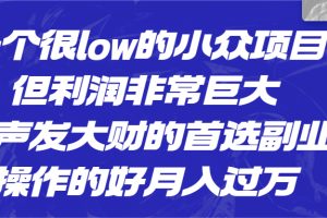 【2023.07.24】一个很low的小众项目，但利润非常巨大，闷声发大财的首选副业，月入过万百度网盘免费下载-芽米宝库