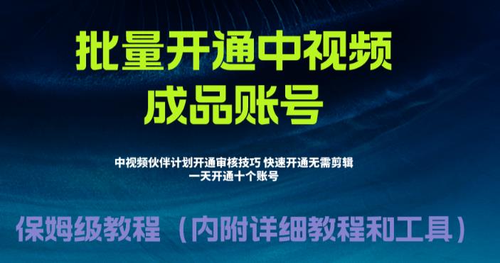图片[1]-【2023.07.20】外面收费1980暴力开通中视频计划教程，附 快速通过中视频伙伴计划的办法百度网盘免费下载-芽米宝库