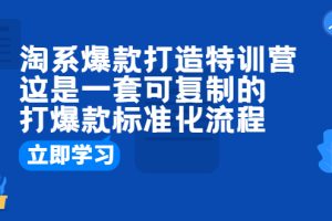 【2023.07.11】淘系爆款打造特训营：这是一套可复制的打爆款标准化流程百度网盘免费下载-芽米宝库