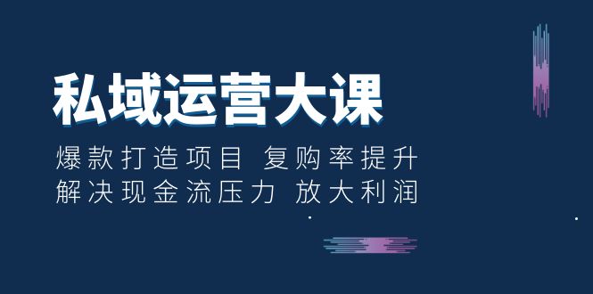 图片[1]-【2023.07.10】私域运营大课：爆款打造项目 复购率提升 解决现金流压力 放大利润百度网盘免费下载-芽米宝库
