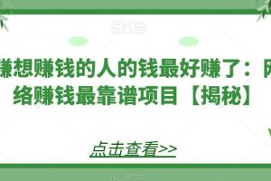 【2023.07.08】赚想赚钱的人的钱最好赚了：网络赚钱最靠谱项目【揭秘】百度网盘免费下载-芽米宝库