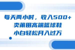 【2023.07.08】每天两小时，收入500+，卖莆田高端篮球鞋，小白轻松月入过万（教程+素材）百度网盘免费下载-芽米宝库