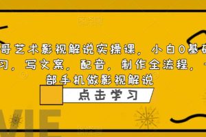 【2023.07.08】影视解说实战课，小白0基础 写文案 配音 制作全流程 一部手机做影视解说百度网盘免费下载-芽米宝库