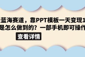 【2023.07.04】超级蓝海赛道，靠PPT模板一天变现1000是怎么做到的（教程+99999份PPT模板）百度网盘免费下载-芽米宝库