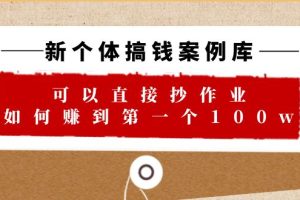 【2023.07.03】新个体 搞钱案例 库，可以直接抄作业 如何赚到第一个100w（29节视频+文档）百度网盘免费下载-芽米宝库