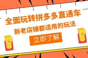 【2023.06.26】全面玩转拼多多直通车，新老店铺都适用的玩法（12节精华课）百度网盘免费下载-芽米宝库
