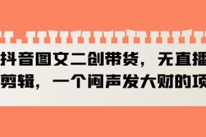 【2023.06.24】抖音图文二创带货，无直播，不剪辑，一个闷声发大财的项目百度网盘免费下载-芽米宝库