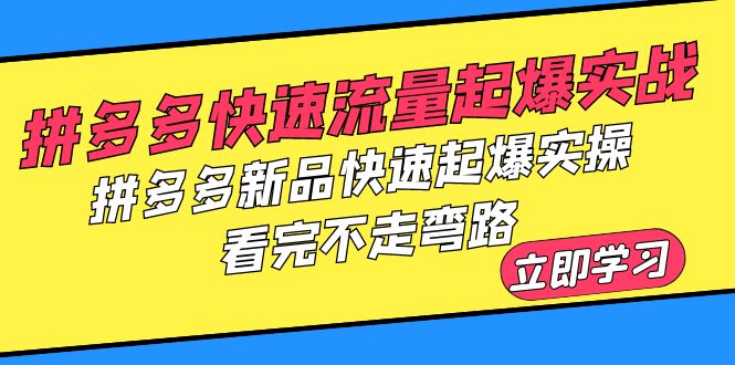 图片[1]-【2023.06.22】拼多多-快速流量起爆实战，拼多多新品快速起爆实操，看完不走弯路百度网盘免费下载-芽米宝库