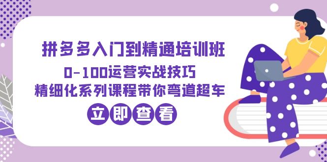 图片[1]-【2023.06.21】2023拼多多入门到精通培训班：0-100运营实战技巧 精细化系列课带你弯道超车百度网盘免费下载-芽米宝库