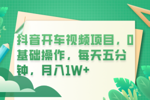 【2023.06.19】抖音开车视频项目，0基础操作，每天五分钟，月入1W+百度网盘免费下载-芽米宝库
