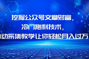 【2023.06.20】挖掘公众号文章财富，冷门抱利技术，让你轻松月入过万！百度网盘免费下载-芽米宝库