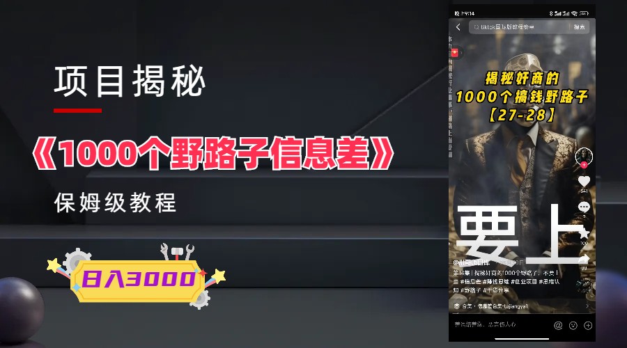 图片[1]-【2023.06.12】1000个野路子信息差保姆式教程-单日变现3000+的玩法解密百度网盘免费下载-芽米宝库