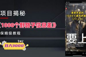 【2023.06.12】1000个野路子信息差保姆式教程-单日变现3000+的玩法解密百度网盘免费下载-芽米宝库