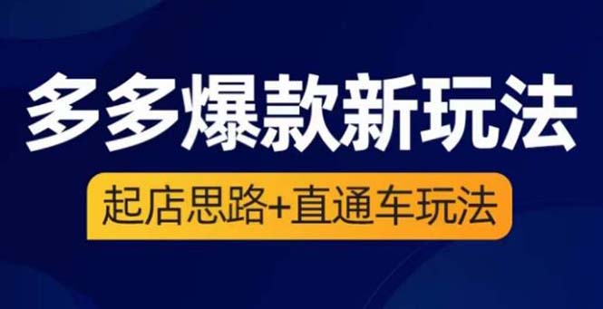 图片[1]-【2023.06.05】2023拼多多爆款·新玩法：起店思路+直通车玩法（3节精华课）百度网盘免费下载-芽米宝库