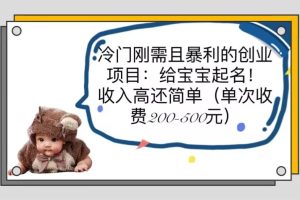 【2023.06.05】冷门刚需且暴利的创业项目：给宝宝起名！收入高还简单（单次200-500）百度网盘免费下载-芽米宝库