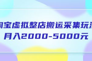 【2023.05.27】淘宝虚拟整店搬运采集玩法分享课：月入2000-5000元（5节课）百度网盘免费下载-芽米宝库