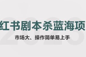 【2023.05.26】拆解小红书蓝海赛道：剧本杀副业项目，玩法思路一条龙分享给你【1节视频】百度网盘免费下载-芽米宝库