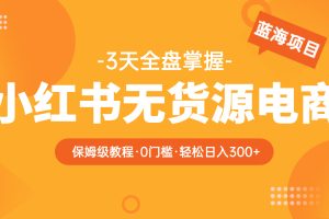 【2023.05.25】2023小红书无货源电商【保姆级教程从0到日入300】爆单3W百度网盘免费下载-芽米宝库