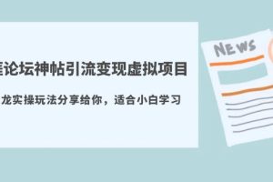 【2023.05.14】天涯论坛神帖引流变现虚拟项目，一条龙实操玩法分享给你（教程+资源）百度网盘免费下载-芽米宝库