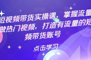 【2023.05.14】热门短视频带货实战 掌握流量密码 做热门视频 打造有流量的短视频带货账号百度网盘免费下载-芽米宝库
