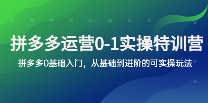 图片[1]-【2023.05.11】拼多多-运营0-1实操训练营，拼多多0基础入门，从基础到进阶的可实操玩法百度网盘免费下载-芽米宝库