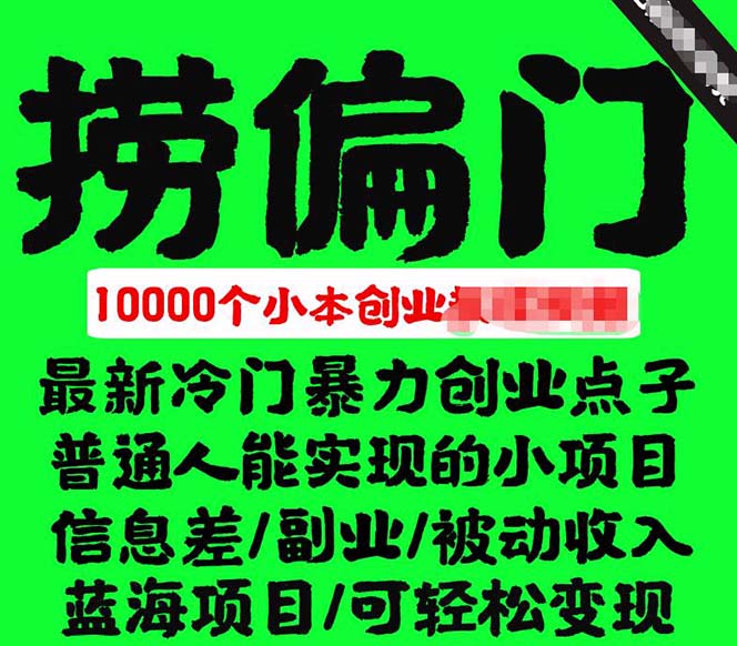 图片[1]-【2023.05.11】千款捞偏门小本创业小项目，总有一款适合你【无水印】百度网盘免费下载-芽米宝库