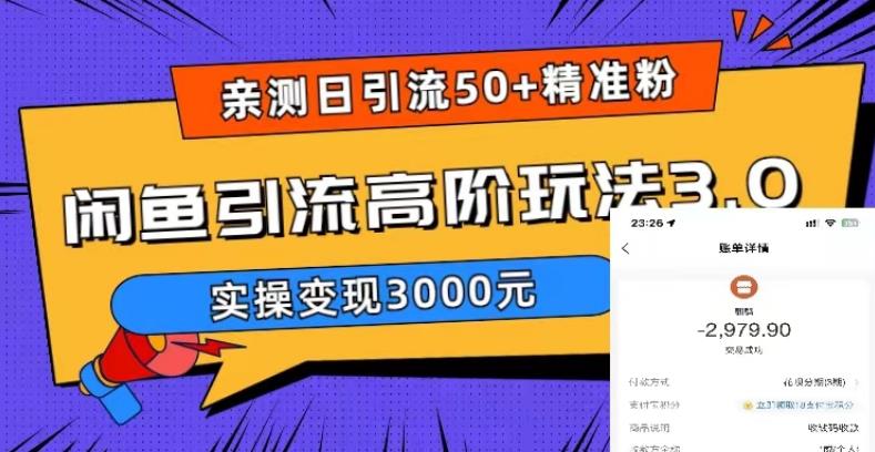 图片[1]-【2023.05.10】实测日引50+精准粉，闲鱼引流高阶玩法3.0，实操变现3000元百度网盘免费下载-芽米宝库