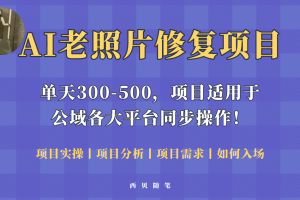 【2023.05.08】人人都能做的AI老照片修复项目，0成本0基础即可轻松上手，祝你快速变现！百度网盘免费下载-芽米宝库