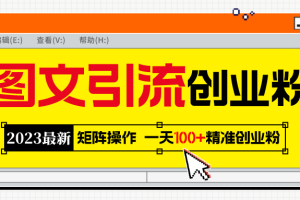 【2023.05.06】2023最新图文引流创业粉教程，矩阵操作，日引100+精准创业粉百度网盘免费下载-芽米宝库