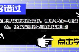 【2023.04.29】11招带你玩转自媒体，新手小白一看就会，让你快速抢占自媒体流量！百度网盘免费下载-芽米宝库