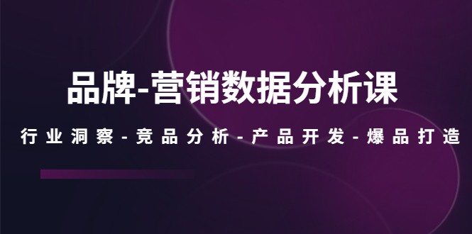 图片[1]-【2023.04.25】品牌-营销数据分析课，行业洞察-竞品分析-产品开发-爆品打造百度网盘免费下载-芽米宝库