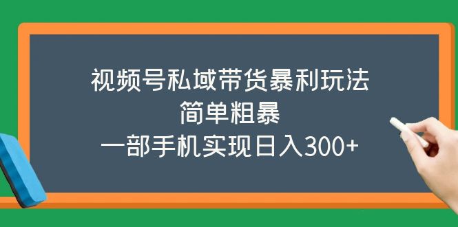 图片[1]-【2023.04.23】视频号私域带货暴利玩法，简单粗暴，一部手机实现日入300+百度网盘免费下载-芽米宝库