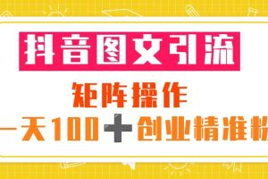 【2023.04.23】抖音图文引流 矩阵操作 一天100+创业精准粉（5节视频课+素材模板）百度网盘免费下载-芽米宝库