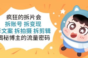【2023.04.17】疯狂的拆片会：拆账号 拆变现 拆文案 拆拍摄 拆剪辑 揭秘博主的流量密码百度网盘免费下载-芽米宝库
