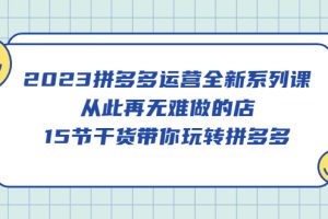 【2023.04.14】2023拼多多运营全新系列课，从此再无难做的店，15节干货带你玩转拼多多百度网盘免费下载-芽米宝库