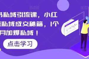 【2023.04.10】小红书私域引流课，小红书引流私域成交秘籍，1个月加爆私域！百度网盘免费下载-芽米宝库