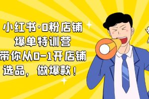 【2023.04.10】小红书·0粉店铺爆单特训营 带你从0-1开店铺，选品，做爆款（课程+工具包）百度网盘免费下载-芽米宝库