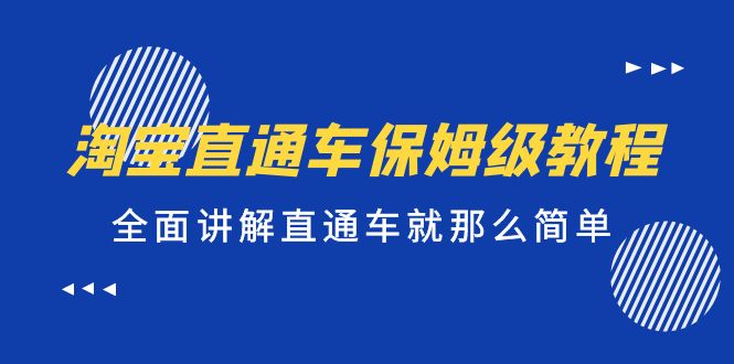 图片[1]-【2023.04.10】淘宝直通车保姆级教程，全面讲解直通车就那么简单！百度网盘免费下载-芽米宝库