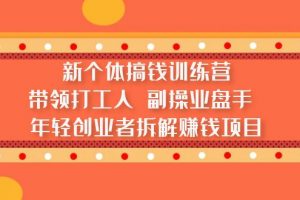 【2023.03.31】新个体搞钱训练营：带领打工人 副操业盘手 年轻创业者拆解赚钱项目百度网盘免费下载-芽米宝库