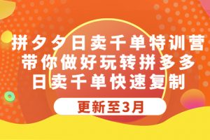 【2023.03.30】拼夕夕日卖千单特训营，带你做好玩转拼多多，日卖千单快速复制 (更新至3月)百度网盘免费下载-芽米宝库