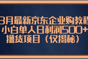 【2023.03.30】3月最新京东企业购教程，小白单人日利润500+撸货项目（仅揭秘）百度网盘免费下载-芽米宝库