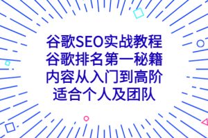 【2023.03.30】谷歌SEO实战教程：谷歌排名第一秘籍，内容从入门到高阶，适合个人及团队百度网盘免费下载-芽米宝库
