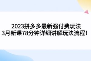 【2023.03.30】2023拼多多最新强付费玩法，3月新课；78分钟详细讲解玩法流程！百度网盘免费下载-芽米宝库