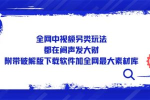 【2023.03.23】全网中视频另类玩法，都在闷声发大财，附带破解版下载软件加全网最大素材库百度网盘免费下载-芽米宝库