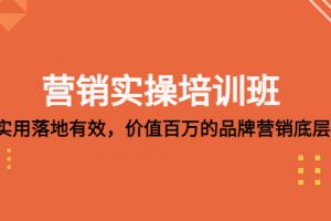 【2023.03.17】营销实操培训班：简单实用-落地有效，价值百万的品牌营销底层逻辑百度网盘免费下载-芽米宝库